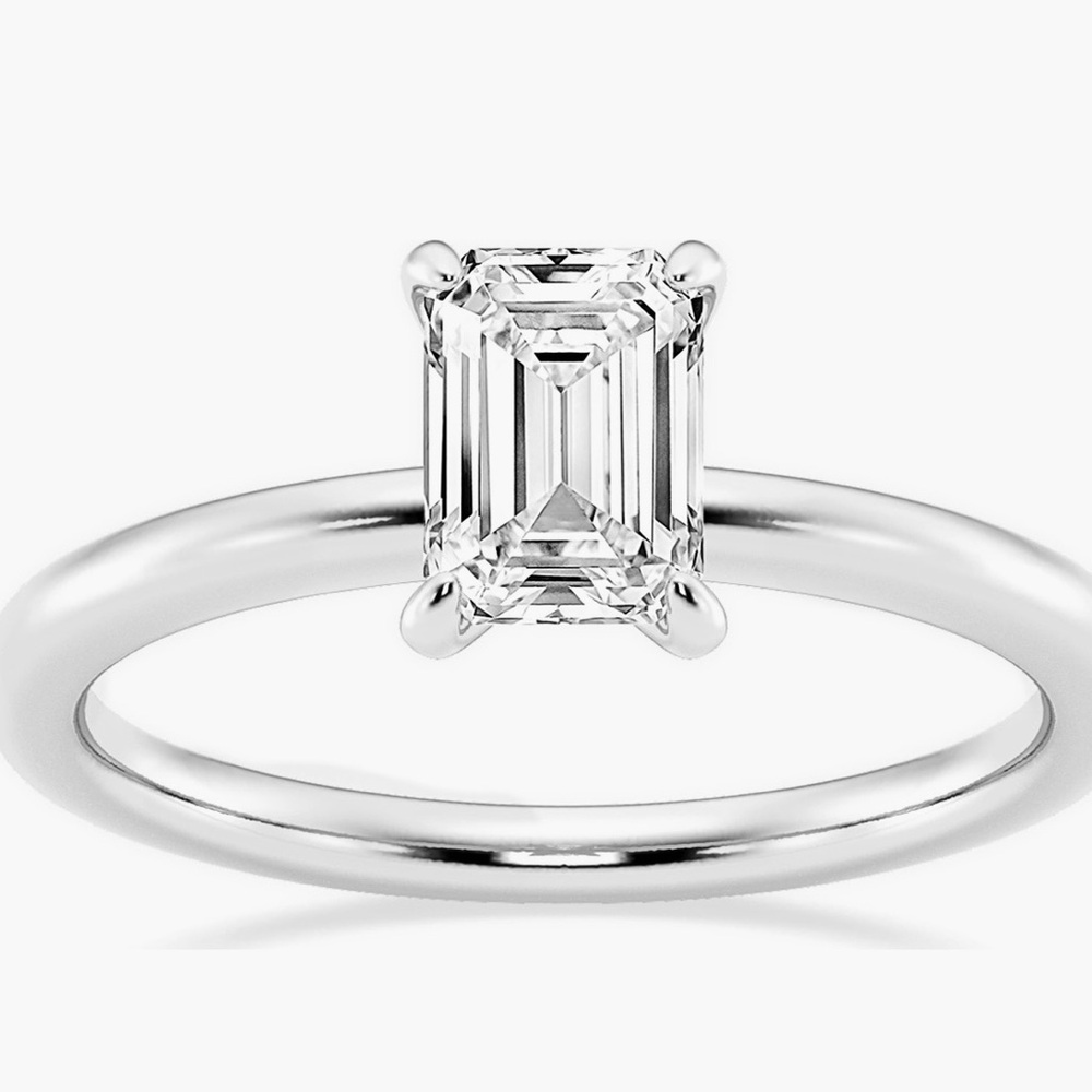 Badgley Mischka Emerald cut lab Created Diamond 1.00 ctw